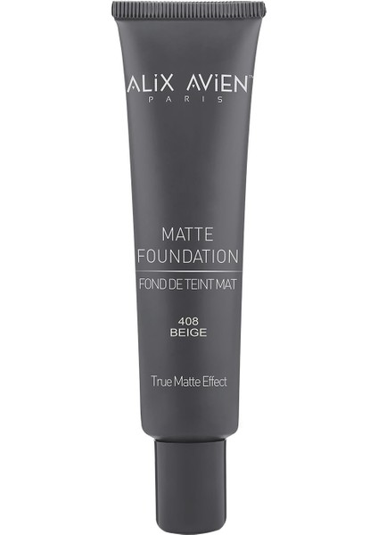 Uzun Süre Kalıcı Doğal Mat Bitişli E Vitamini İçeren Mat Fondöten - Matte Foundation 408 Beige