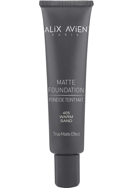 Uzun Süre Kalıcı Doğal Mat Bitişli E Vitamini İçeren Mat Fondöten - Matte Foundation 405 Warm Sand