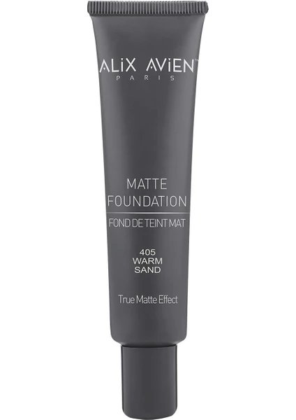 Uzun Süre Kalıcı Doğal Mat Bitişli E Vitamini İçeren Mat Fondöten - Matte Foundation 405 Warm Sand