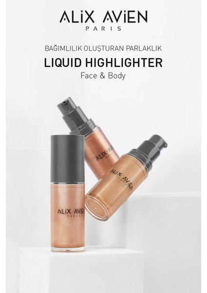 Pembe Işıltılı Likit Aydınlatıcı - Liquid Highlighter 101 Yüz & Vücut için - 45 ml modelleri