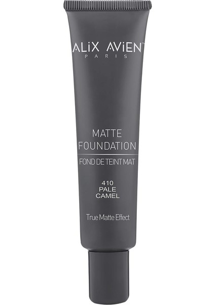 Uzun Süre Kalıcı Doğal Mat Bitişli E Vitamini İçeren Mat Fondöten - Matte Foundation 410 Pale Camel