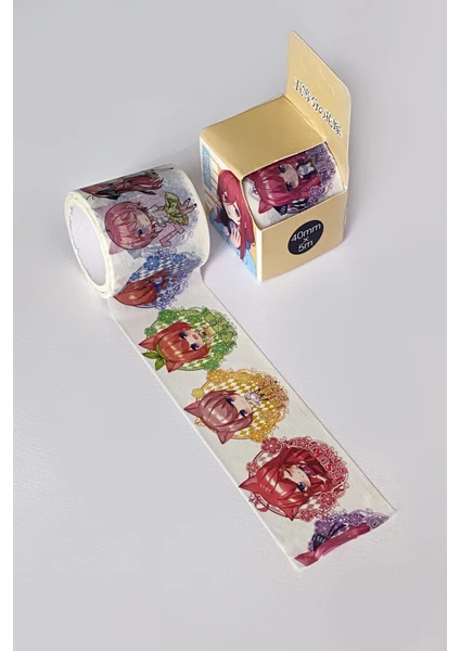 Vox Art Anime Washi Kağıt Bant Büyük Boy - 4 cm - 5 Metre - Krem