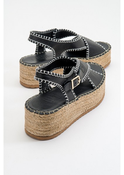 Bellezza Siyah Cilt Hakiki Deri Kadın Sandalet fiyatları