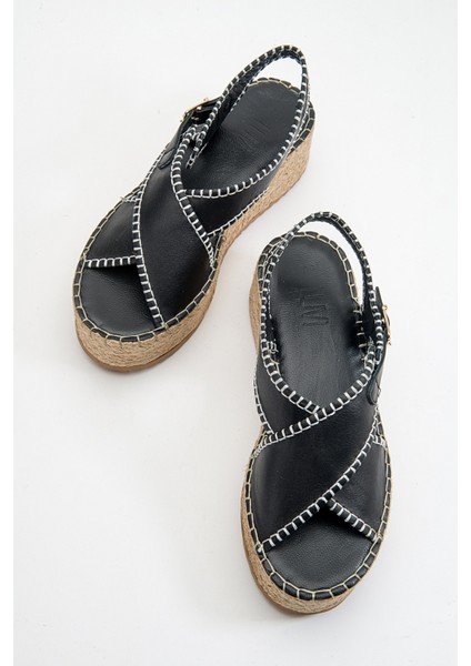 Bellezza Siyah Cilt Hakiki Deri Kadın Sandalet modelleri