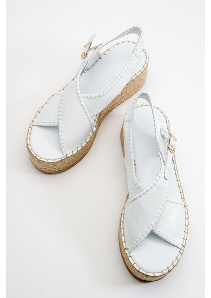 Bellezza Beyaz Cilt Hakiki Deri Kadın Sandalet indirimleri