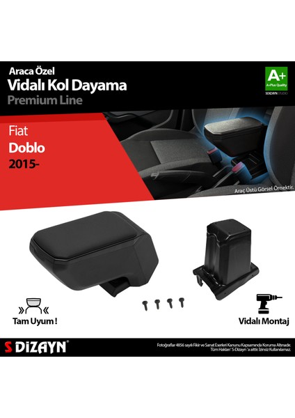 Fiat Doblo Kol Dayama Kolçak ABS Vidalı Siyah 2015 Üzeri A+Kalite