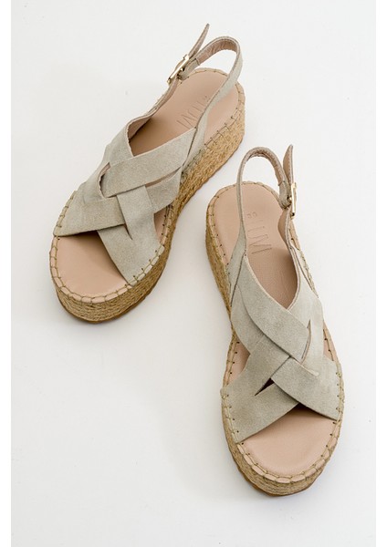 Lontano Bej Süet Hakiki Deri Kadın Sandalet fiyatları