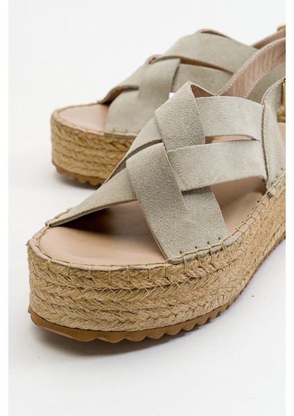 Lontano Bej Süet Hakiki Deri Kadın Sandalet indirimleri