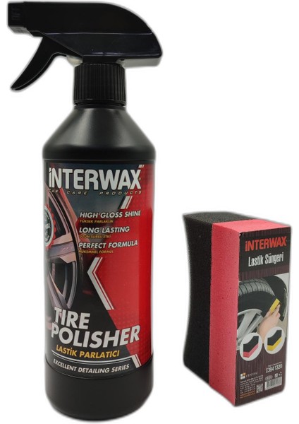 Interwax Lastik Parlatıcı 500 ml & Lastik Süngeri