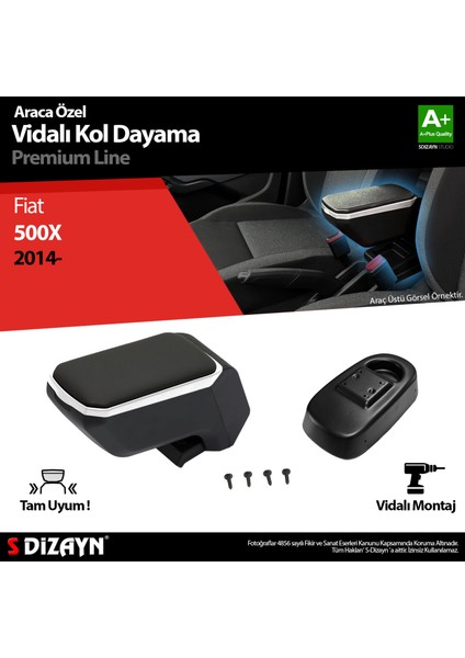 Fiat 500X Kol Dayama Kolçak ABS Vidalı Gri 2014 Üzeri A+Kalite