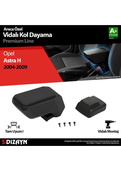 Opel Astra H ABS Vidalı Kol Dayama Kolçak Siyah 2004-2009 A+Kalite