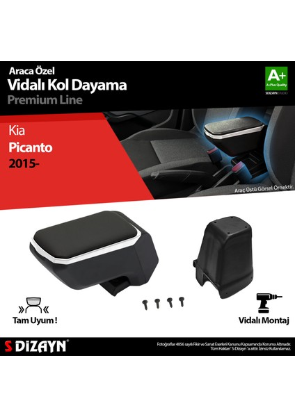 Kia Picanto Kol Dayama Kolçak ABS Vidalı Gri 2015-2017 A+Kalite