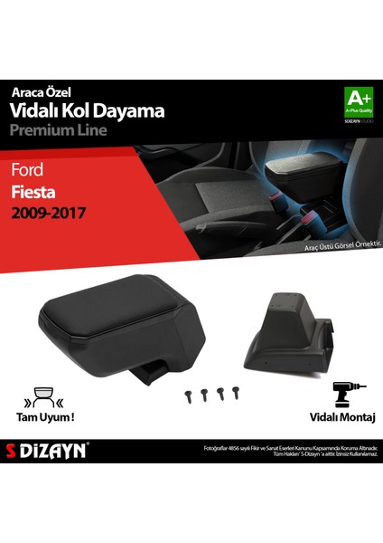Ford Fiesta Kol Dayama Kolçak ABS Vidalı Siyah 2009-2017 A+Kalite