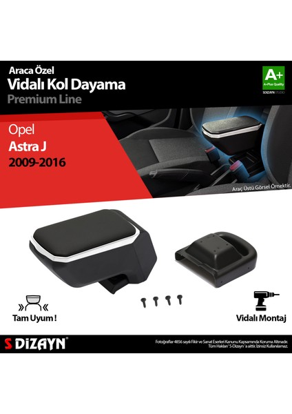 Opel Astra J ABS Vidalı Kol Dayama Kolçak Gri 2009-2016 A+Kalite