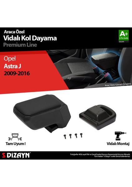 Opel Astra J ABS Vidalı Kol Dayama Kolçak Siyah 2009-2016 A+Kalite