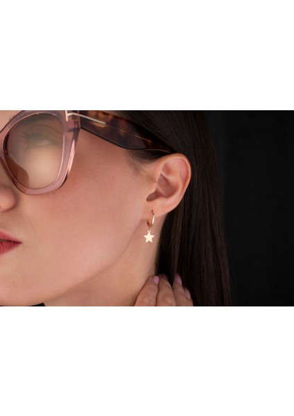 14 Ayar Altın Yıldızlı Halka Küpe fiyatları