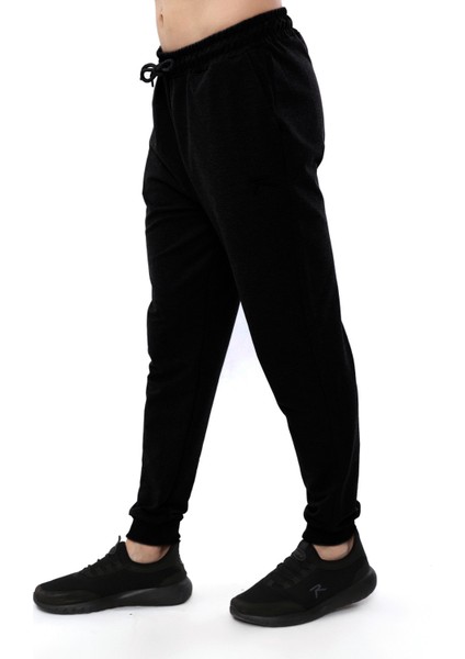 Erkek Ribanalı Sweat Pantolon Sentus Siyah