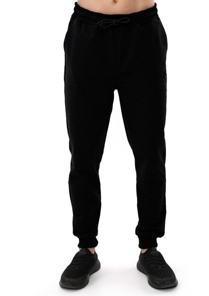 Erkek Ribanalı Sweat Pantolon Sentus Siyah