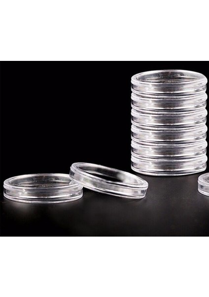 Lüx Madeni Para Saklama Kutusu ve 100 Adet Kapsül Bozuk Para Kapaması Seti 27 mm