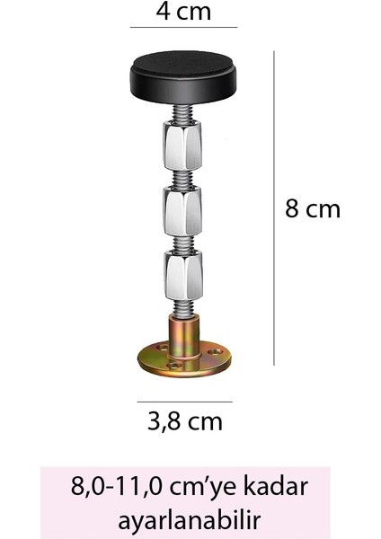 Yatak Baza Başlık Sabitleme Aparatı Ses Önleyici Eşya Sabitleme Aparatı 2 Adet (8-11 Cm)