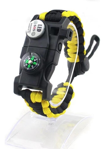 Outdoor Aksesuarları Paracord Kamp Bileklik Hayatta Kalma Bilekliği Sarı