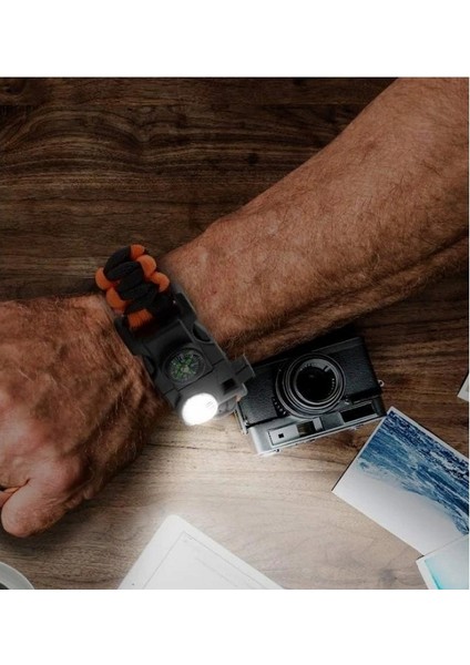 Outdoor Aksesuarları Paracord Hayatta Kalma Bilekliği Yeşil modelleri