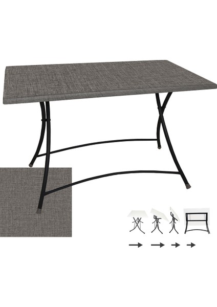 Modern Katlanır Werzalit Tabla Masa (70X120) - Twister