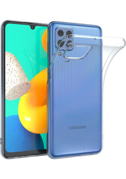 Samsung Galaxy M32 ile Uyumlu Kapak 1mm Süper Silikon Şeffaf Kılıf