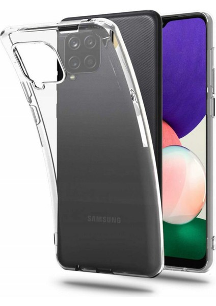 Samsung Galaxy M22 ile Uyumlu Kapak 1mm Süper Silikon Şeffaf Kılıf