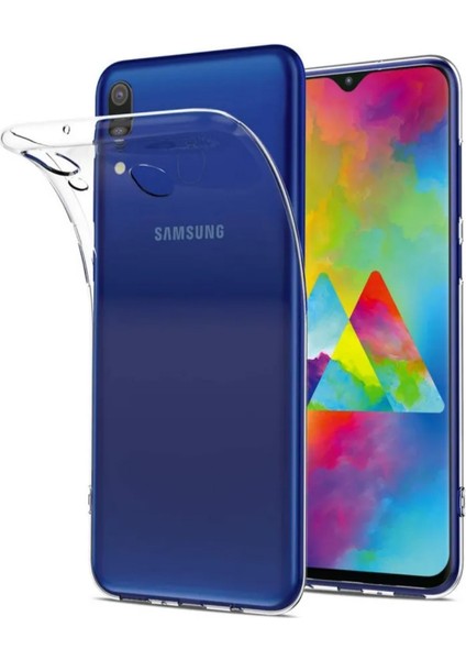 Samsung Galaxy M20 ile Uyumlu Kapak 1mm Süper Silikon Şeffaf Kılıf