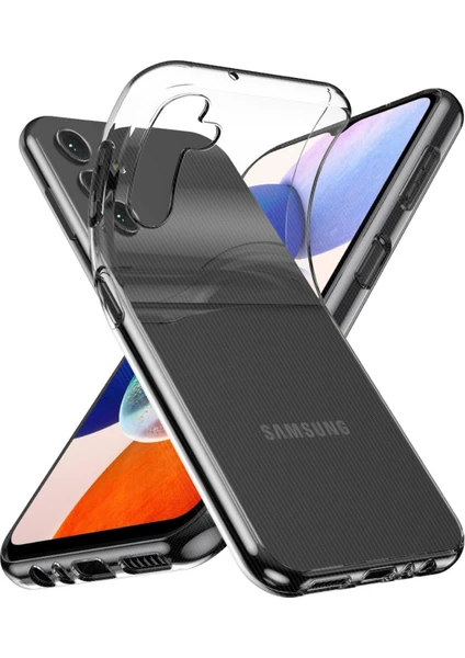 Samsung Galaxy A14 ile Uyumlu Kapak 1mm Süper Silikon Şeffaf Kılıf