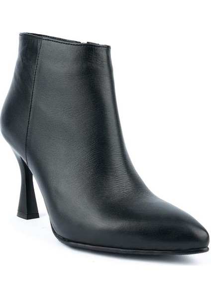 Modern Klasik Sade Topuklu Stiletto Deri Bot Siyah modelleri