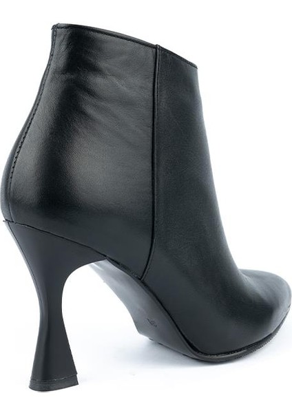 Modern Klasik Sade Topuklu Stiletto Deri Bot Siyah fırsatları