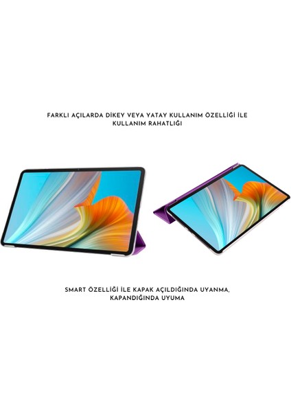 Huawei Matepad 11 Uyumlu Uyku Modlu Smart Tablet Kılıfı Ekran Koruyucu ve Kalem Seti