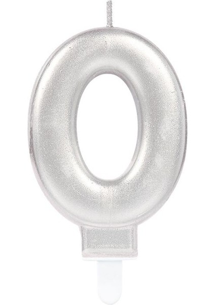 0 Rakam Mum Gümüş Renk (3791)