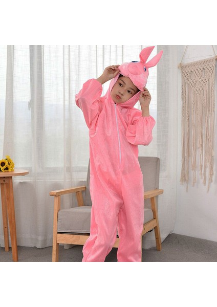 Çocuk Tavşan Kostümü Pembe Renk 2-3 Yaş 80 cm (3791)