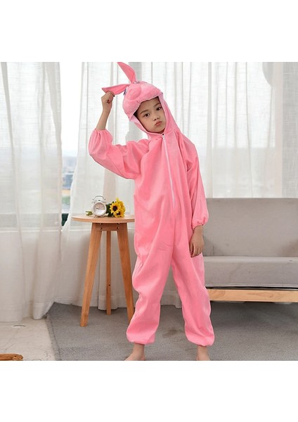 Çocuk Tavşan Kostümü Pembe Renk 2-3 Yaş 80 cm (3791)