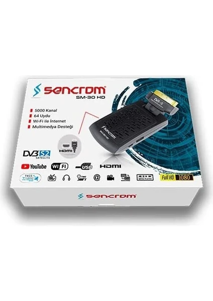 Sm-30 Hd Scartlı ve HDMI Girişli Uydu Alıcısı