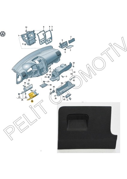 Oem Jetta (2006-2011) Torpido Sol Raf Saklama Gözü 1K1857919 / 1K1857919D