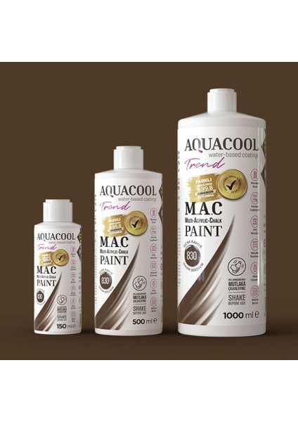 Aquacool Multi Akrilik Boya 150ML 830 Sıcak Kahve