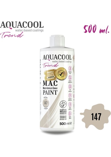 Aquacool Multi Akrilik Boya 500ML 147 Keten
