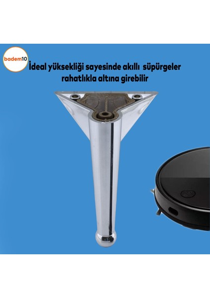 Gonca Lüks Mobilya Kanepe Sehpa Tv Ünitesi Koltuk Ayağı 14 cm Krom Renk Baza Ayakları fiyatları
