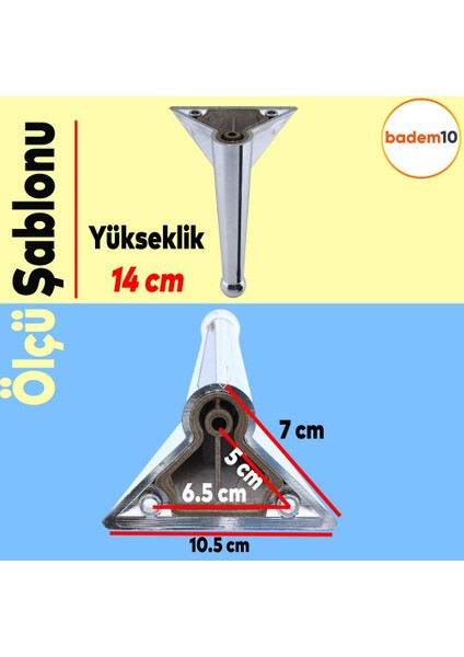 Gonca Lüks Mobilya Kanepe Sehpa Tv Ünitesi Koltuk Ayağı 14 cm Krom Renk Baza Ayakları fırsatları