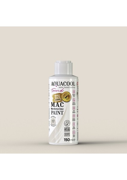 Aquacool Multi Akrilik Boya 150ML 117 Eski Beyaz
