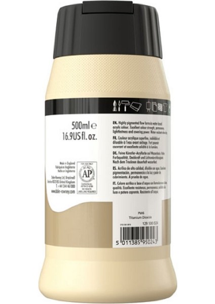 Daler Rowney System 3 Akrilik Boya 500ML 024 Buff Titanium