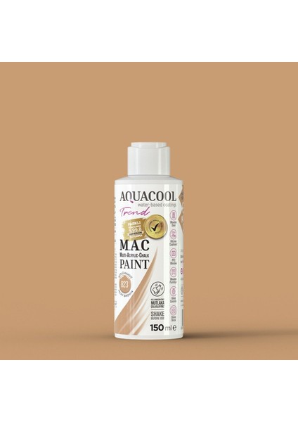 Aquacool Multi Akrilik Boya 150ML 823 Sütlü Kahve