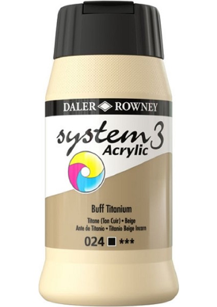 Daler Rowney System 3 Akrilik Boya 500ML 024 Buff Titanium