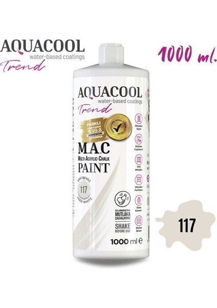 Aquacool Multi Akrilik Boya 1000ML 117 Eski Beyaz fiyatları