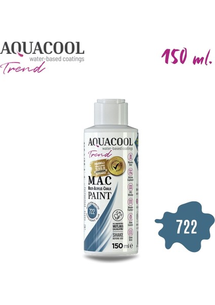 Aquacool Multi Akrilik Boya 150ML 722 Napolyon Mavisi