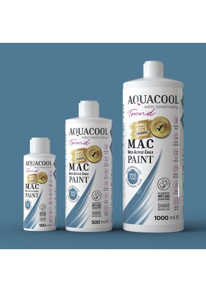 Aquacool Multi Akrilik Boya 150ML 722 Napolyon Mavisi